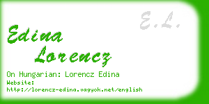 edina lorencz business card